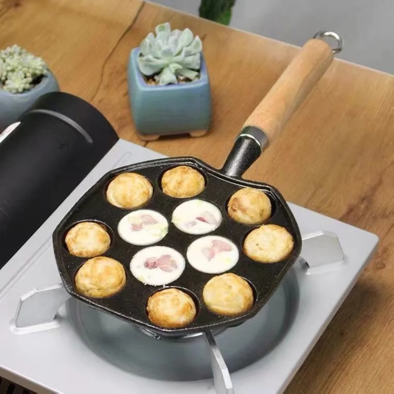Cast Iron Tetsubin - Baking Takoyaki Pan 14 Holes Gift