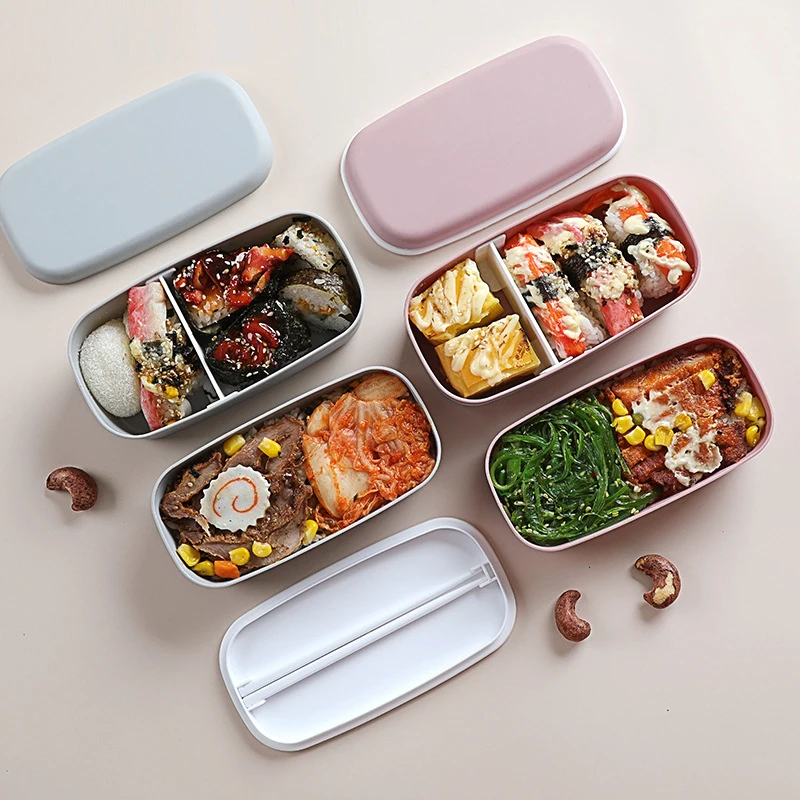Bento Box Two Tier - New Portable Leak-proof Food Double-layer Bento