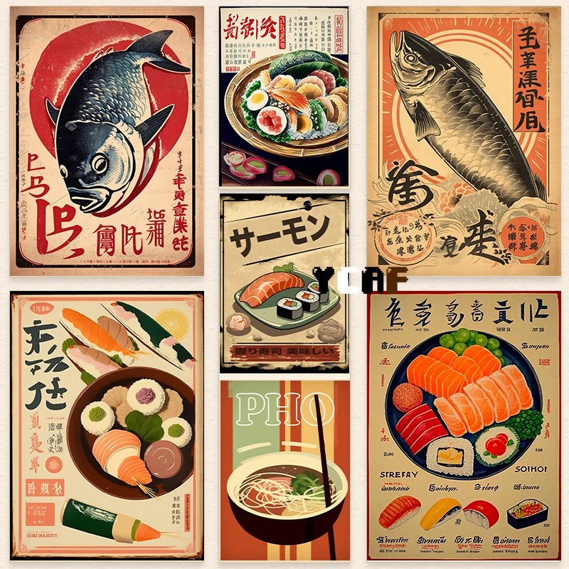Japanese Food Lifestyle - Vintage Japanese Food Poster Canvas Printing