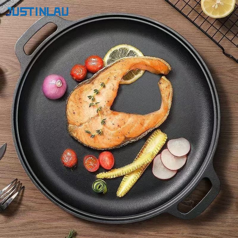 Cast Iron Tetsubin - JUSTINLAU Double-Ear Frying Pan Cast Iron