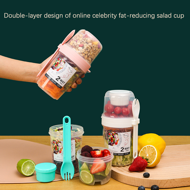 Bento Box Two Tier - Breakfast Fruit Oat Yogurt Salad Cup