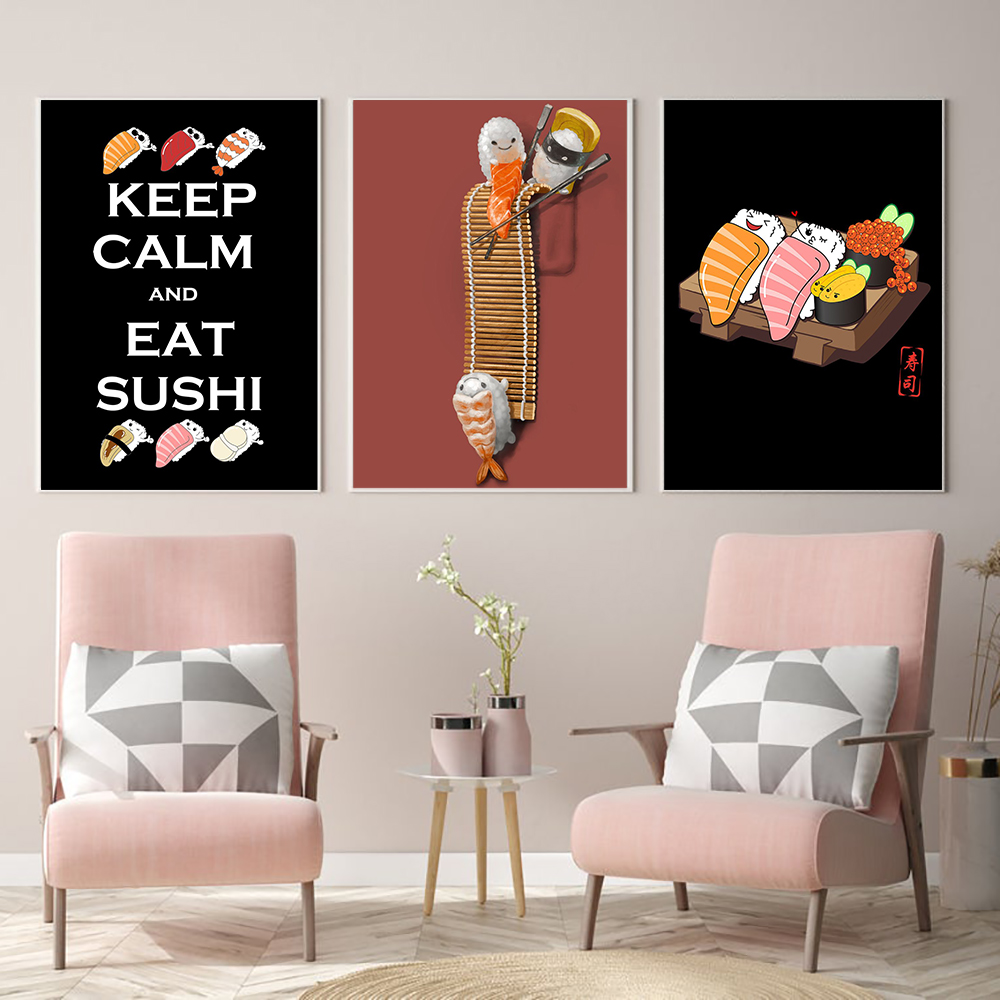 Japanese Food Lifestyle - Japanese Style Ramen Sushi Abstract Cartoons