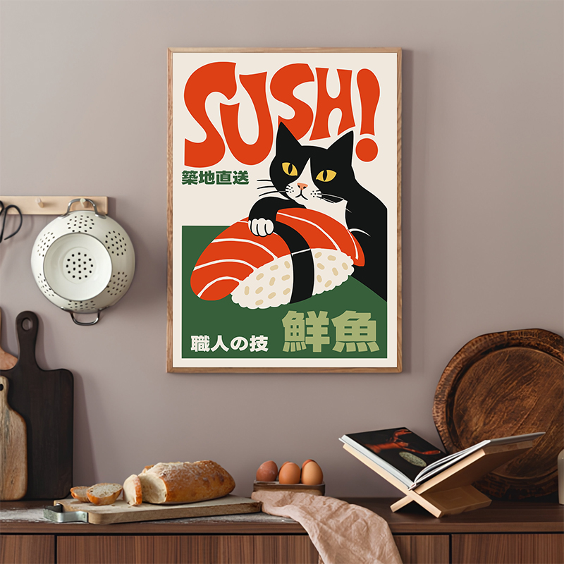 Retro Sushi Posters Modern Jap - đánh giá và giá Japanese Food Lifestyle