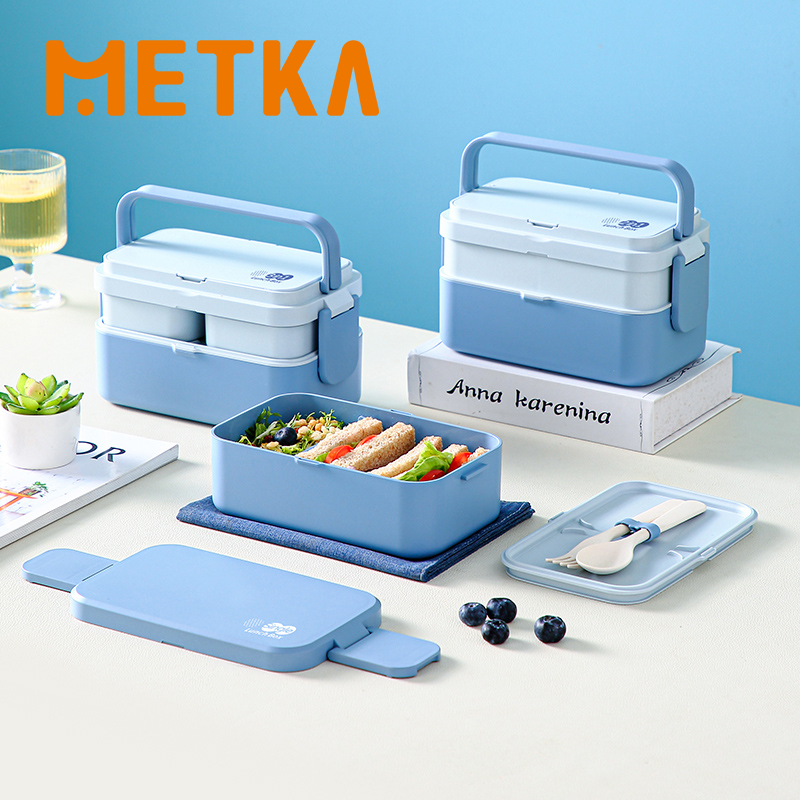 Picnic Lunch Box Bamboo Fiber  - đánh giá và giá Bento Box Two Tier