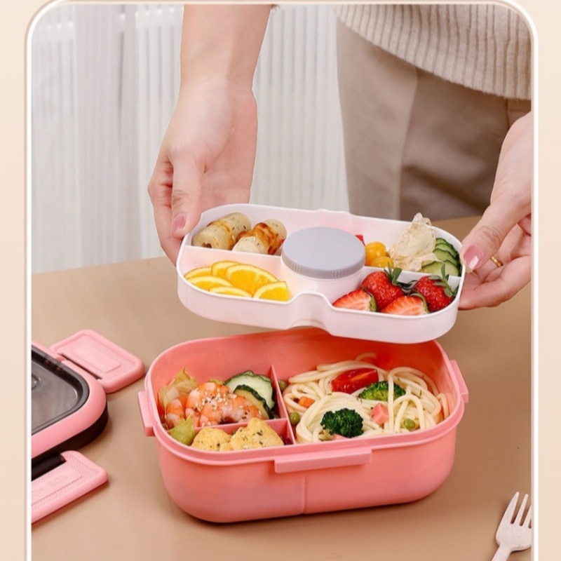 1200ML Double Layer Lunch Box  - đánh giá và giá Bento Box Two Tier