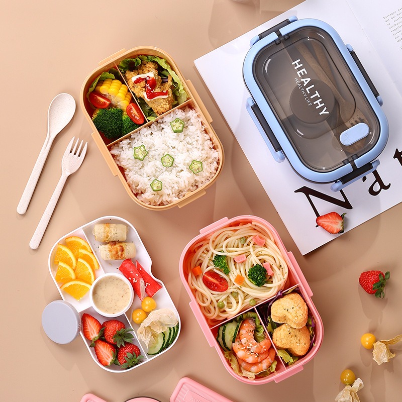 1200ML Double Layer Lunch Box  - đánh giá và giá Bento Box Two Tier