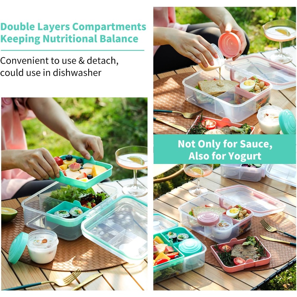 1Pcs Portable Divided Lunch Bo - đánh giá và giá Bento Box Two Tier